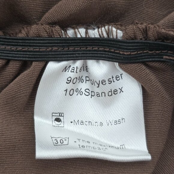 JS Jinkesi Women Large Brown Draped Cowl Neck Shirt Top Blouse Sleeveless Ruched - Picture 6 of 6